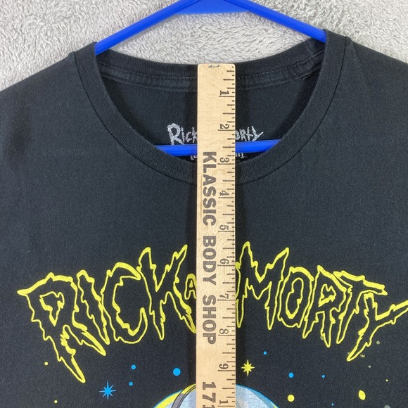 Rick and Morty Shirt Adult XL Black Cartoon Adult Swim Spaceship Graphic Tee - Picture 7 of 12